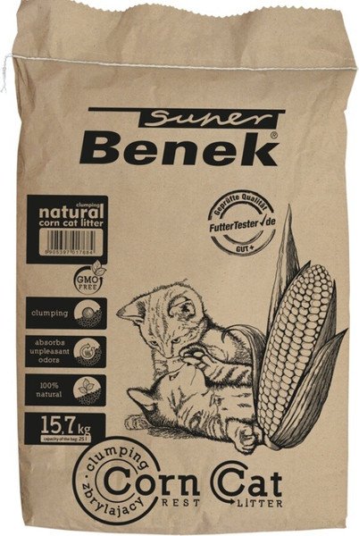 Изображение товара Наполнитель для туалета Super Benek Corn Cat натуральный (25л/15.7кг)